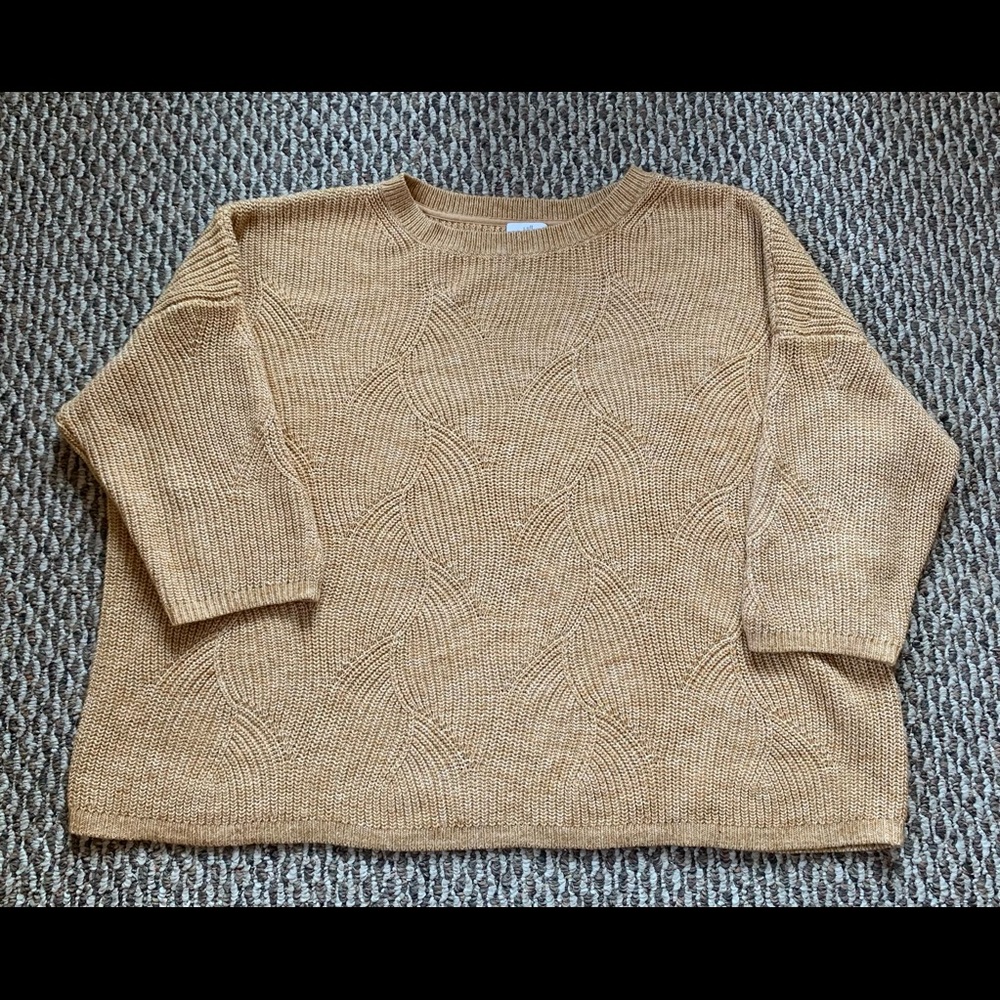 J. Jill, patterned pull over, 3/4 sleeve, mid-weight sweater.